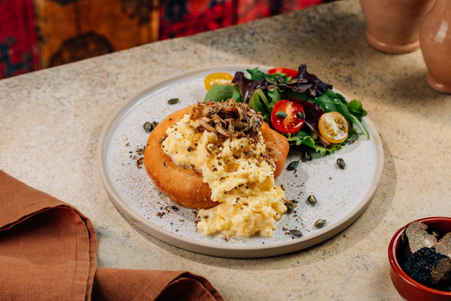 With truffle Scrambled eggs